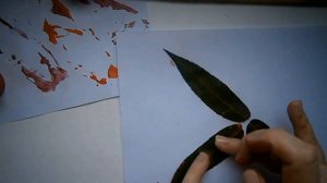 Нестандартное рисование для детей. Отпечатки листьями