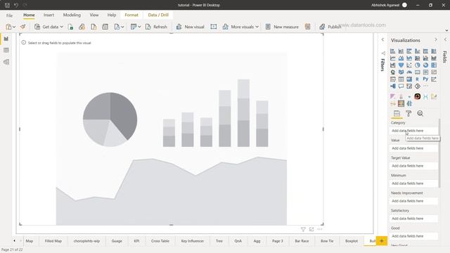 Power BI Bullet Chart Custom Visualization Tutorial смотреть онлайн