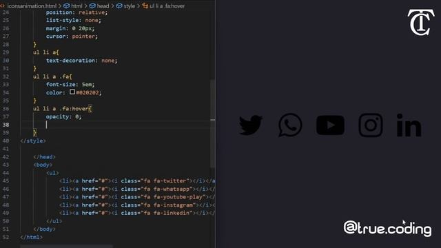 Icons Animation | Icons Hover Effects | @true.coding  | #html #css #coding #new #tech #learn