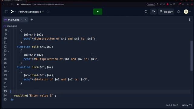 PHP Arithmetic Operations: Function and Default Parameters Tutorial