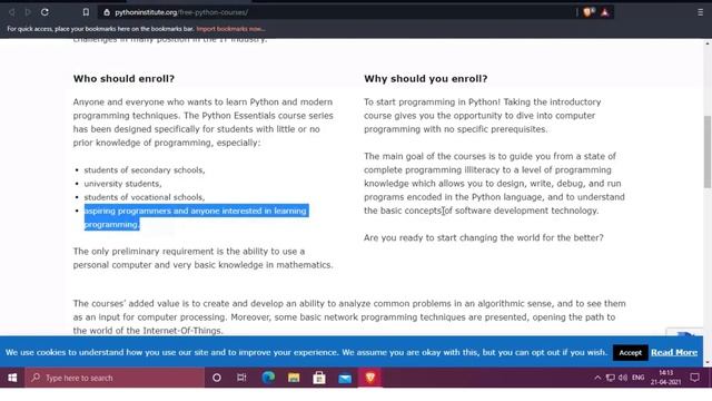 Free python course | pythoninstitute