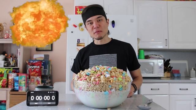 GIANT Bowl of Lucky Charms CHALLENGE (5,000+ Calories) смотреть онлайн