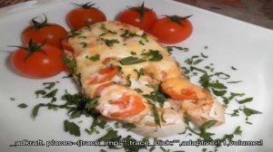 Как запечь семгу с сыром и помидорами