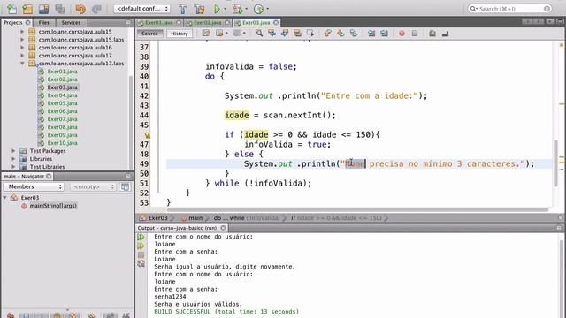 Curso de Java - Correção Exercícios Aula 17 (while, do-while, for) Parte 1 смотреть онлайн