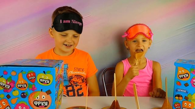 Дети ОБРЕЛИ СИЛУ! Челлендж УГАДАЙ ВКУС МОРОЖЕНОГО. Николь против Жени. Фрузи челлендж смотреть онлайн