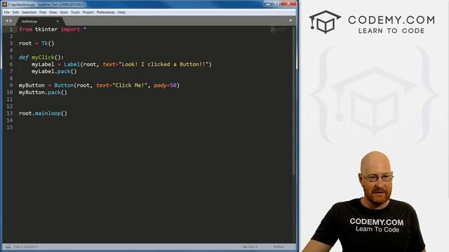 Creating Buttons With TKinter - Python Tkinter GUI Tutorial 3