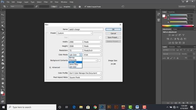Graphic Design Tutorial 2020 ll Photoshop class 1 l Photoshop interface overview, Document setup смотреть онлайн