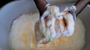 ASMR/New sponges/Orange product/Новые мочалки и оранжевая пена для ванны