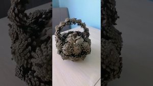 Поделка из природного материала. Корзинка из шишек.