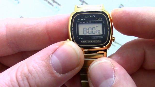 Часы Casio Illuminator LA670WGA-1D - видео обзор и настройка от PresidentWatches.Ru смотреть онлайн
