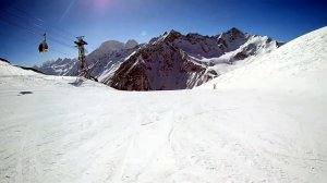 Спуск на лыжах с Гарабаши (Приэльбрусье)