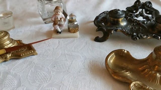 Старые чернильницы.Коллекция . Находки с блошиного рынка Франции.Антикварные вещи.