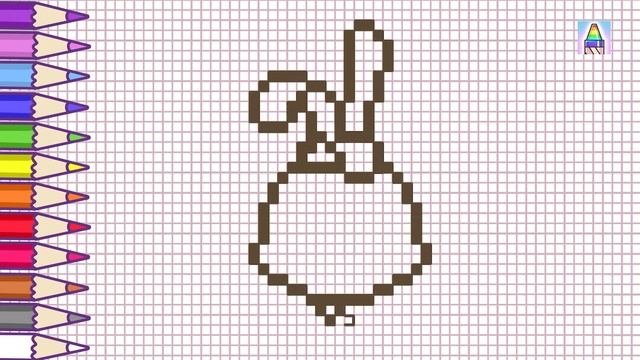 Pixel Art | Как нарисовать ЗАЙЧИКА по клеточкам | Рисунки по клеточкам | Coloring Kids смотреть онлайн