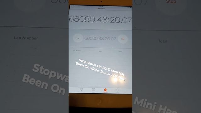 IPAD Mini Stopwatch Has Been On Since January Of 2016 #stopwatch #ipad #ipadmini