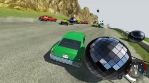 Giant Disco Balls Crush Cars During a Mountain Race! - BeamNG Gameplay Race & Crashes