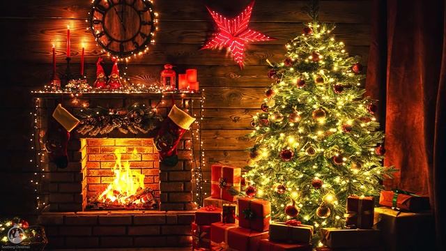 247 Christmas Fireplace Music ? Relaxing Christmas Music Ambience ?? Crackling Christmas Fireplace