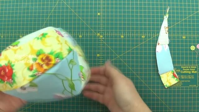 Корзинка дупло из лоскутов. Гнездо для ниток Выкройка МК Free pattern Patchwork basket cocoon