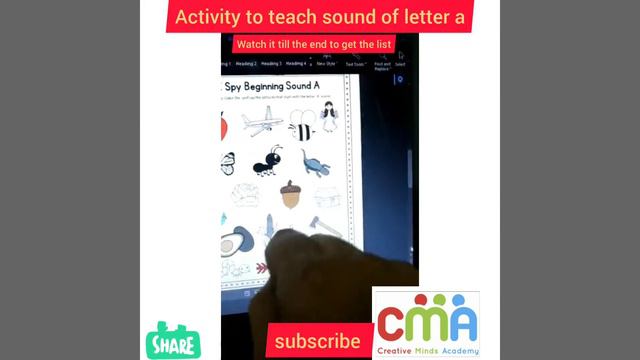 Jolly Phonics Activities to teach letter sound /a/ #preschoolers #teachers #mothers