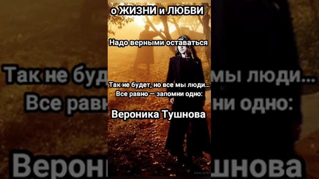 Надо верными оставаться. Вероника Тушнова.стихи о любви.