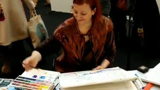 Мастер-класс  Романовой Светланы  в Париже на выставке ART CAPITAL  #romanova_art_lessons #акварель смотреть онлайн