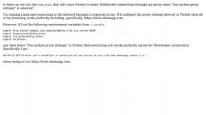 Unix & Linux: Linux http_proxy env vars and Firefox websocket connection