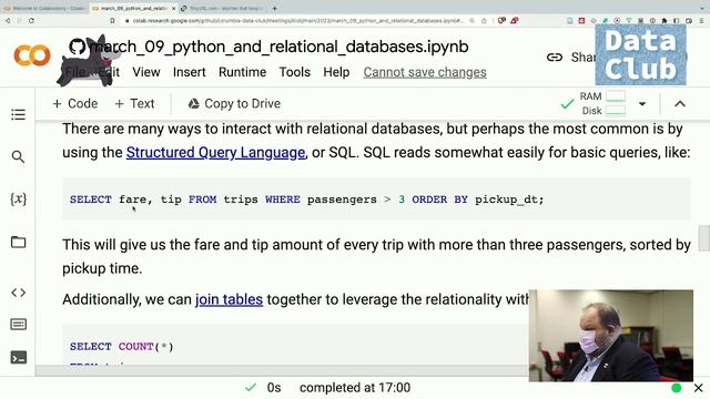 Python and Relational Databases | Columbia Data Club - 2023.03.09 смотреть онлайн