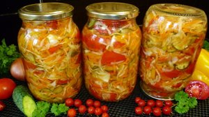ЯРКИЙ,ВКУСНЫЙ И АРОМАТНЫЙ САЛАТ "КУБАНСКИЙ" НА ЗИМУ ИЗ ОВОЩЕЙ.