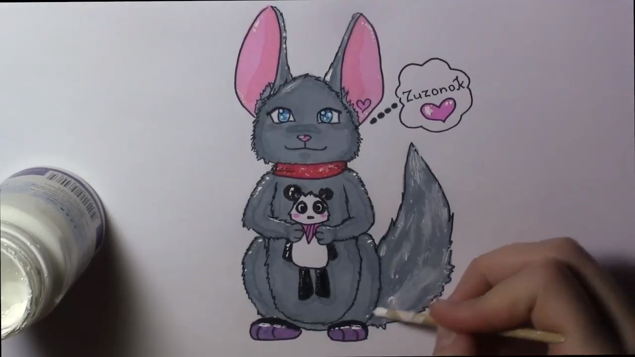 ►Let's DRAW! // Как нарисовать дымчатую шиншиллу Зузонок ♡ Рисуем маркерами Touch Twin ♡