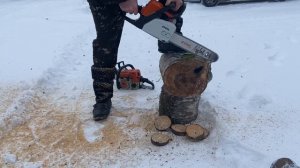 STIHL MS 170 2-Mix  VS  STIHL MS 180. Пилим.