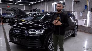 Audi q 7 оклейка в глянцевый полиуретан / шумоизоляция автомобиля ауди ку 7