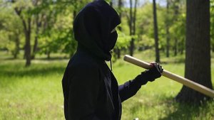 Ниндзя. Упражнение с палкой.