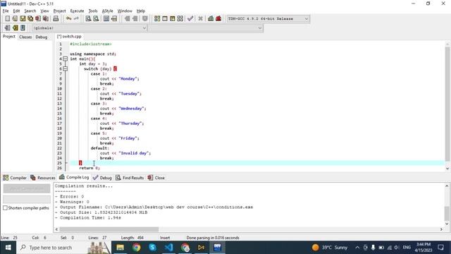 C++ switch statement | Break in switch statement | CPP switch statement | C++ tutorials for beginne