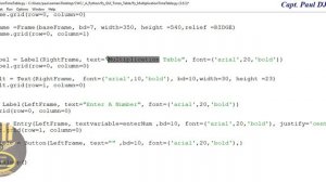 How to Create a Multiplication Times Table with For loop and Error Handler in Python.