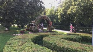 Проспект Королева от Статуса до ЗАГСа. Цветочный торт и арка с сердцами