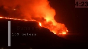 La Palma volcano Lava Sea Flow Entry / 5h time lapse