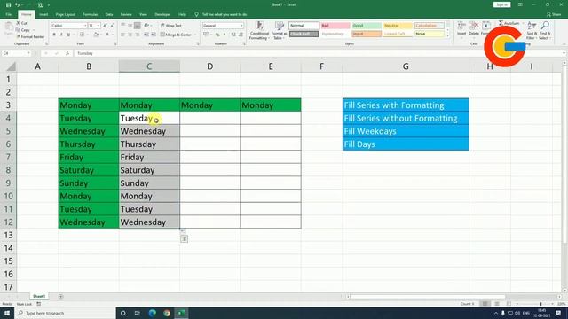 Fill Series in Excel | MS Excel Full Course in Hindi | Part-12