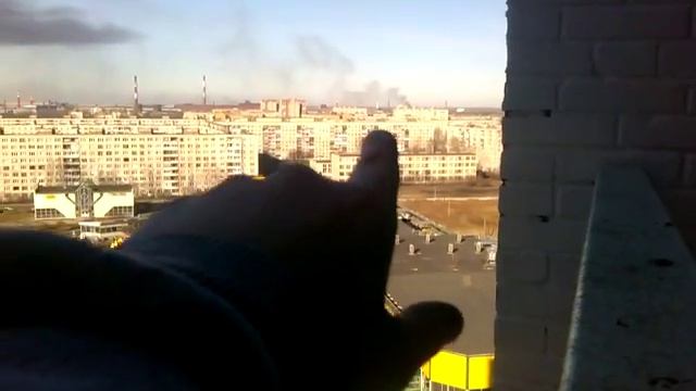 Пожар в Колпино снято с 14 этажки.(Смотреть Всем)