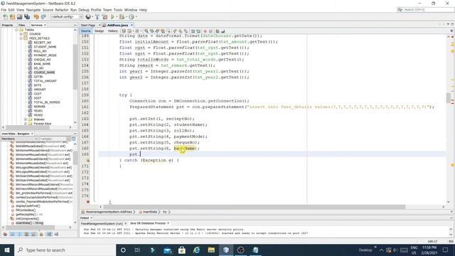 Part-16 JAVA-Fees Management System | Inserting data into 'fees_details' table | Unique Developer| смотреть онлайн