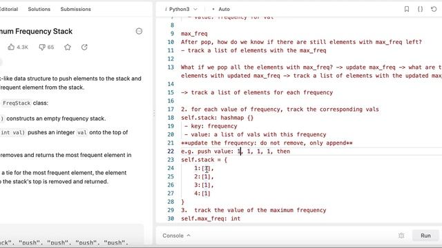 Maximum Frequency Stack - Leetcode 895 - Stack - Python