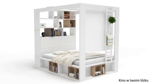 Кровать двуспальная с высоким балдахином и книжным стеллажом 4YOU by VOX - Талекса мебель смотреть онлайн