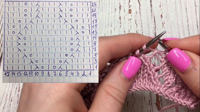 Красивый ажурный узор спицами.