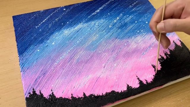 Acrylic Painting Technique / Drawing a Night Sky смотреть онлайн