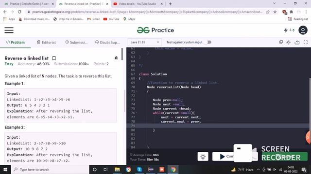 Reverse Linked List in java in O(n) смотреть онлайн