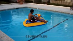 Детский гидроцикл, надувной скутер для детей Aquatic Scooter 60W SKD003 желто синий