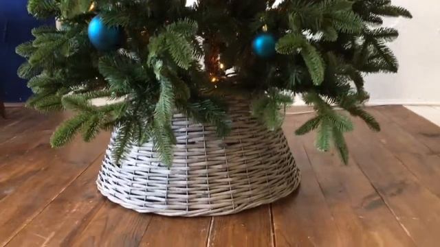 Плетёная корзина НАТУРАЛЬНАЯ для декорирования основания елки, натуральное дерево, 57х28 см 760680 смотреть онлайн