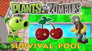 Растения против Зомби Выживание Бассейн| Plants vs Zombies Survival Pool