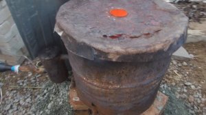 Плавильная печь для алюминия из бочки.