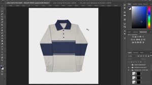 Tutorial Long Sleeve Polo Shirt - Mockup