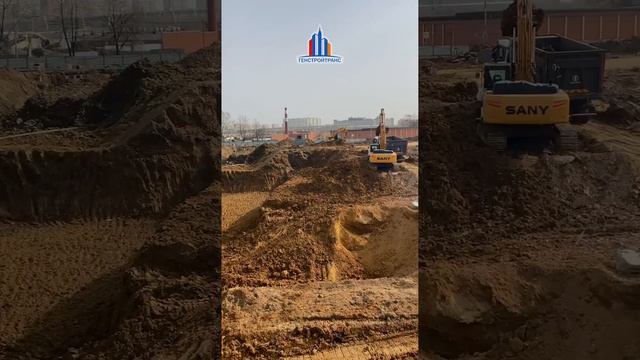 Разработка котлована под жилой дом
