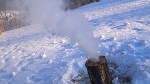 Отопление палатки финской свечой, как собрать свечу. Жарю яйца